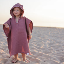 Charger l&#39;image dans la galerie, Poncho à Capuche Enfant - Vieux Rose Foncé
