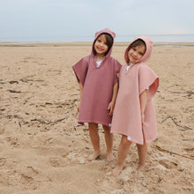 Load image into Gallery viewer, Children&#39;s Poncho with Hood - Dark Old Pink
