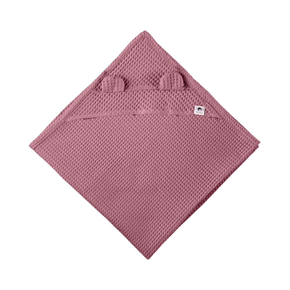 Children's Towel with Hood - Dark Old Pink