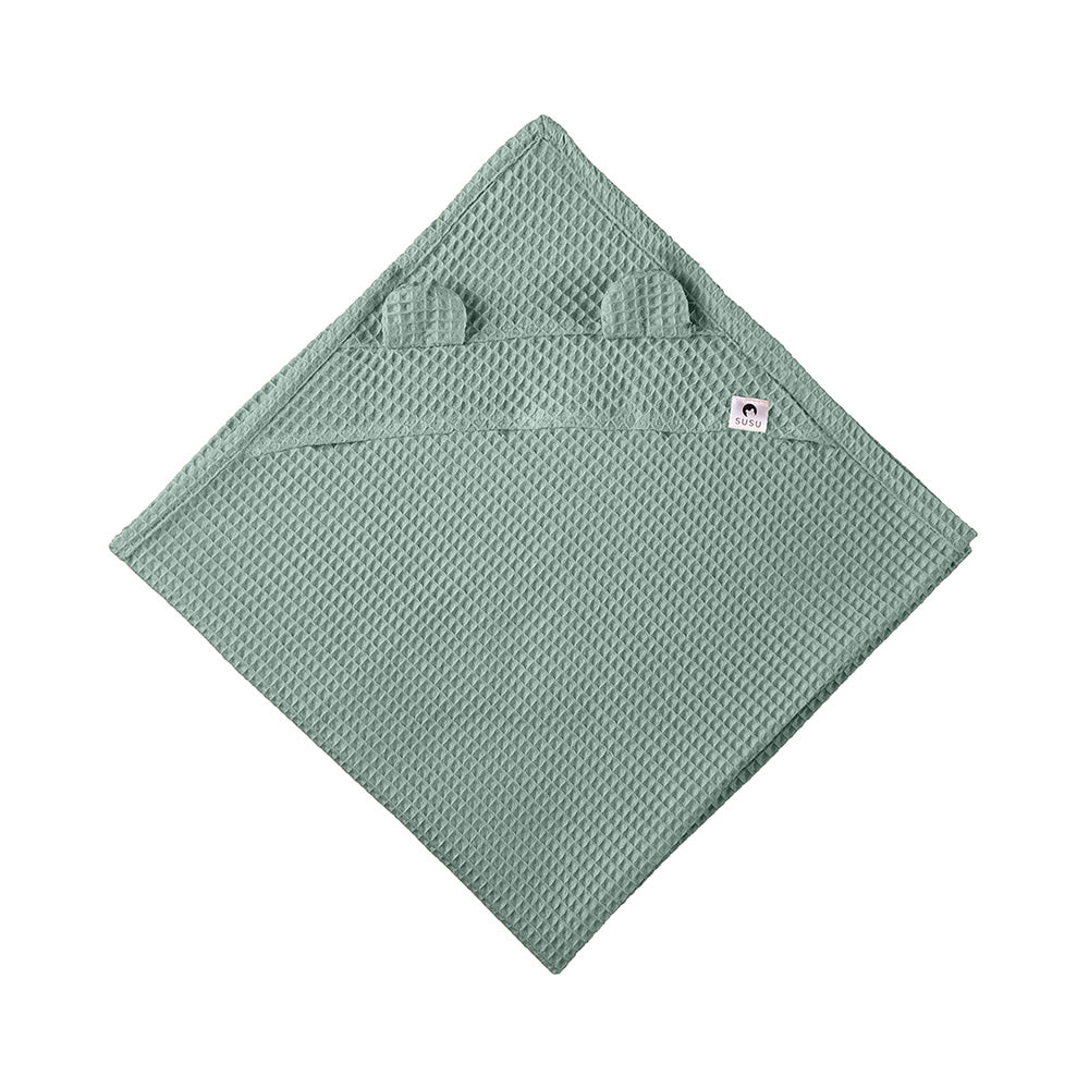 Serviette Enfant à Capuche - Vieux Vert