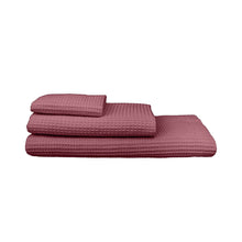 Ielādēt attēlu ,Vafeļu kokvilnas dvielis / Waffled Cotton Towel - Dark Old Pink - Susu Shop Latvia
