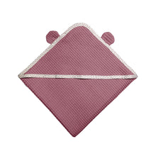 Ielādēt attēlu ,Bērnu Dvielītis ar Kapuci (apšūts) / Hooded Baby Towel (lined) - Dark Old Pink - Susu Shop Latvia
