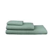 Ielādēt attēlu ,Vafeļu kokvilnas dvielis / Waffled Cotton Towel - Old Green - Susu Shop Latvia
